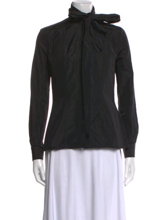 Ralph Lauren Collection Silk Mock Neck Top