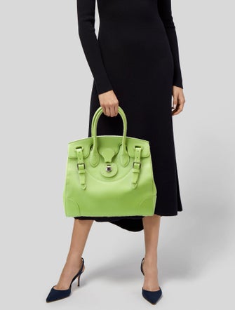 Ralph Lauren Collection Leather Top Handle Bag
