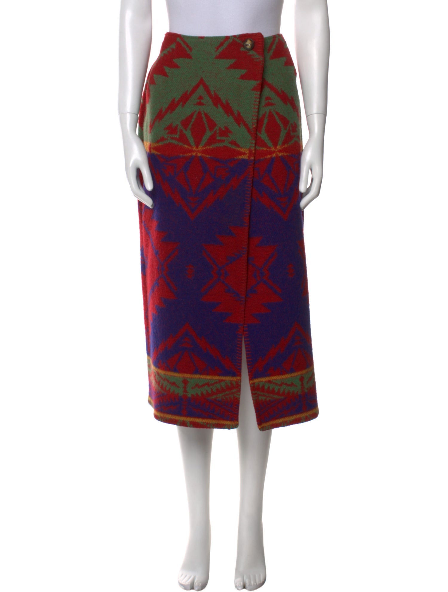 Ralph Lauren Collection Wool Midi Length Skirt