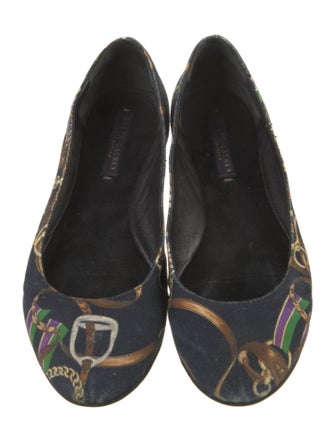 Ralph Lauren Collection Canvas Printed Ballet Flats
