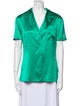 Ralph Lauren Collection Silk Short Sleeve Button-Up Top