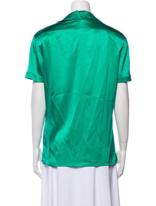 Ralph Lauren Collection Silk Short Sleeve Button-Up Top