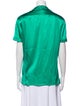 Ralph Lauren Collection Silk Short Sleeve Button-Up Top