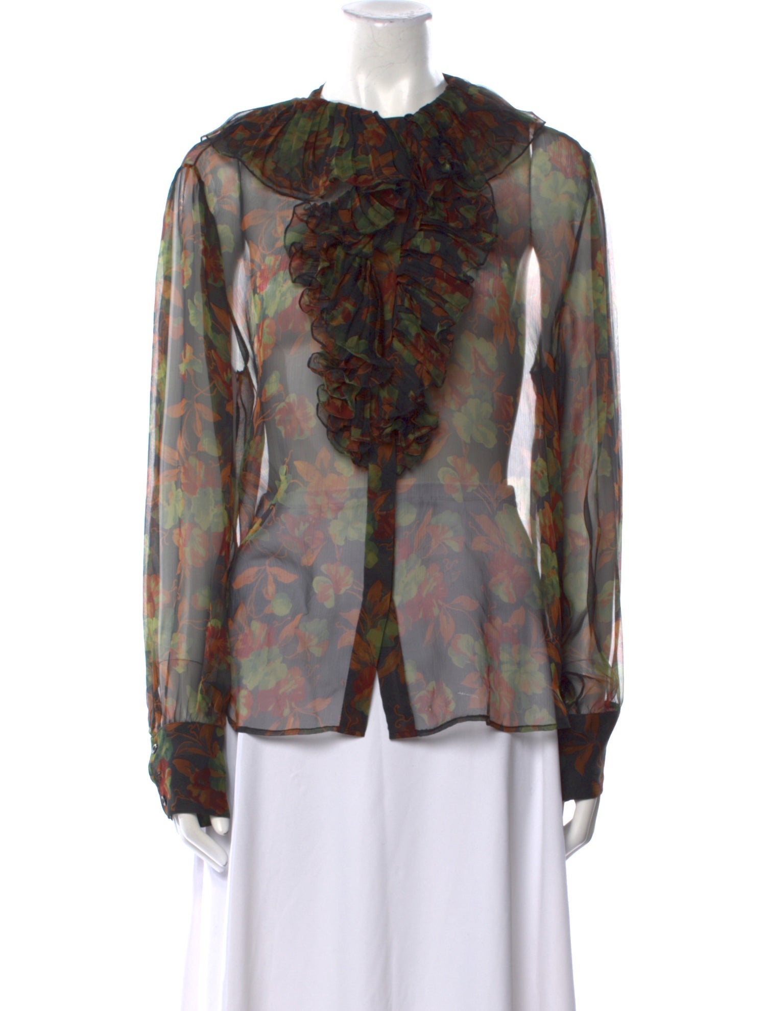 Ralph Lauren Collection Silk Floral Print Blouse