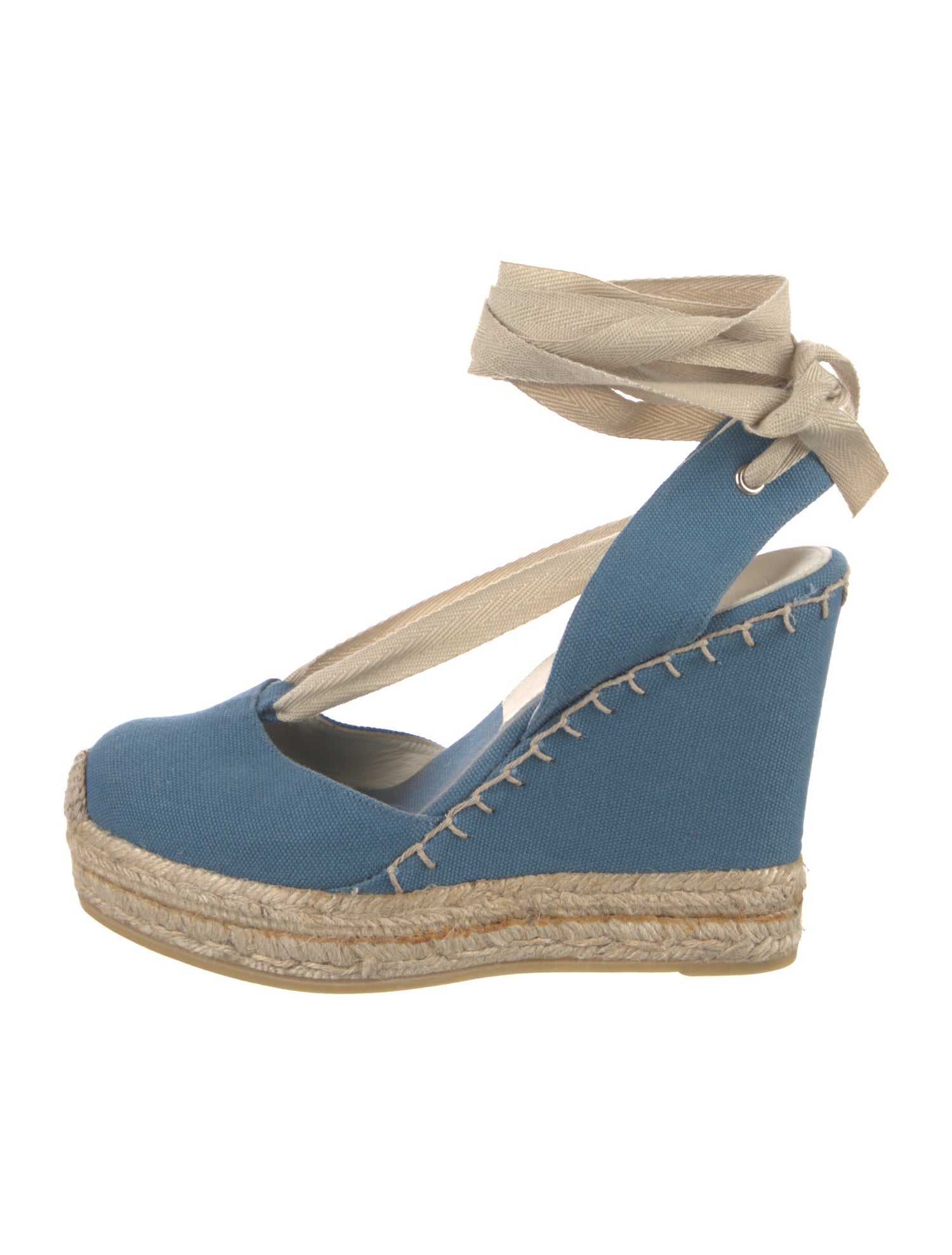 Ralph Lauren Collection Canvas Colorblock Pattern Slingback Pumps