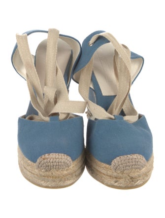 Ralph Lauren Collection Canvas Colorblock Pattern Slingback Pumps