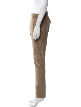 Ralph Lauren Collection Suede Straight Leg Pants