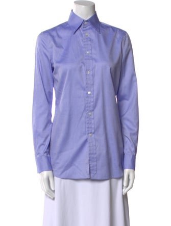 Ralph Lauren Collection Long Sleeve Button-Up Top