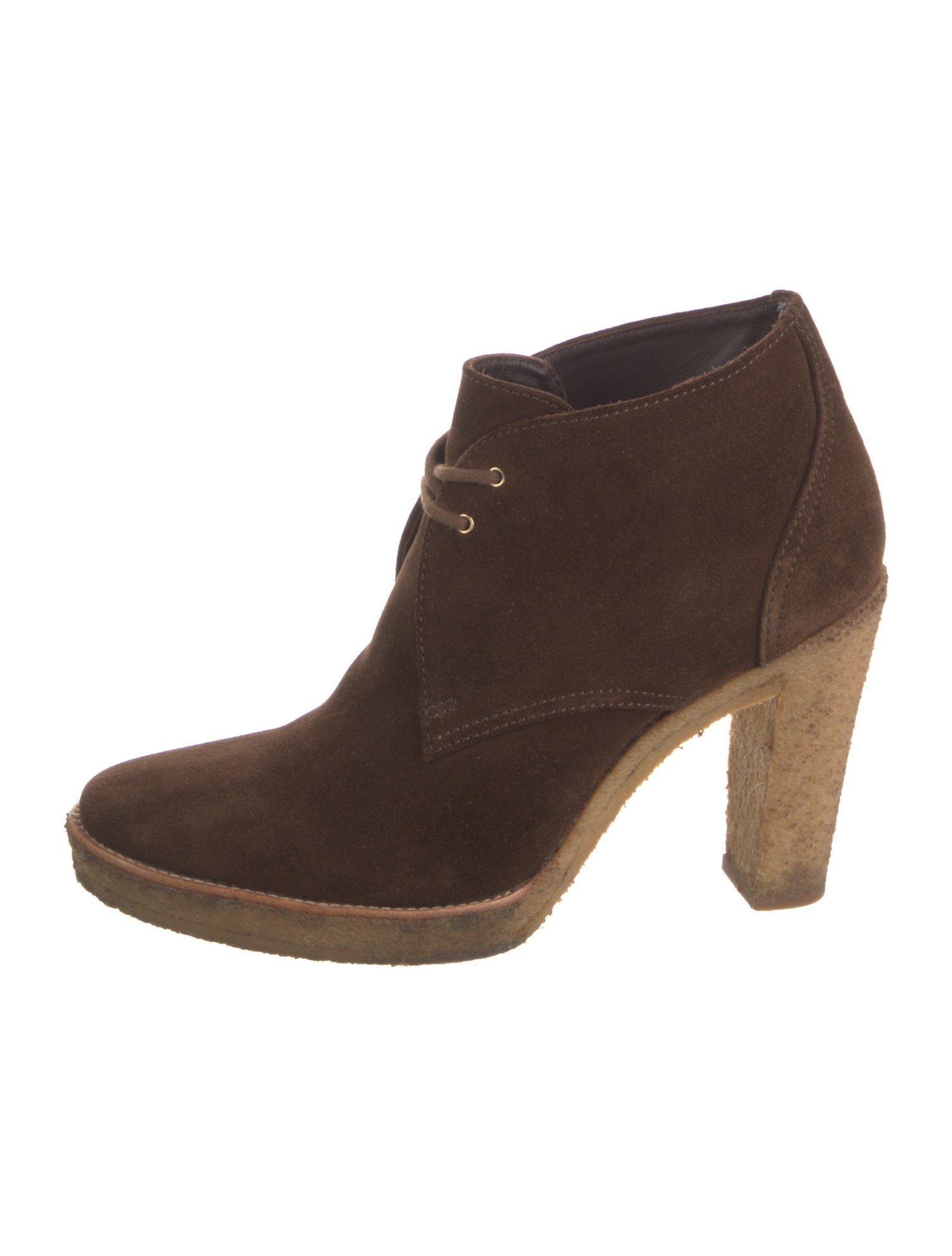 Ralph Lauren Collection Suede Leather Trim Embellishment Lace-Up Boots