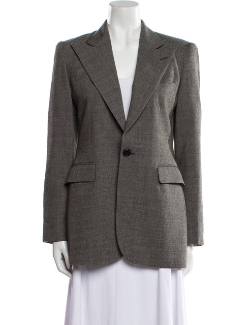Ralph Lauren Collection Wool Houndstooth Print Blazer