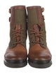 Ralph Lauren Collection Leather Colorblock Pattern Combat Boots