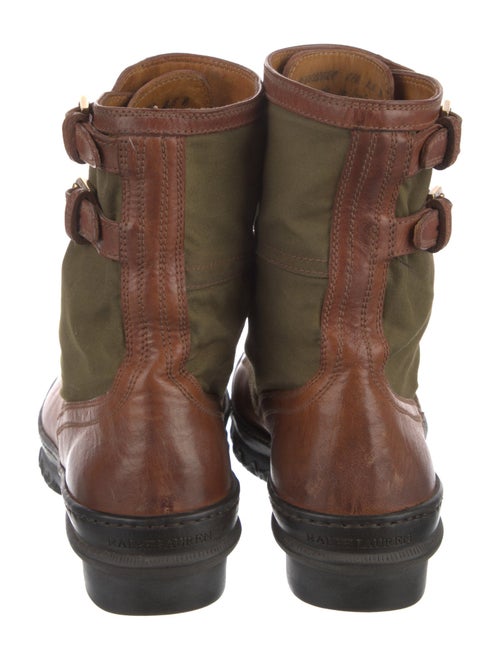 Ralph Lauren Collection Leather Colorblock Pattern Combat Boots