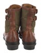 Ralph Lauren Collection Leather Colorblock Pattern Combat Boots