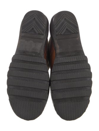 Ralph Lauren Collection Leather Colorblock Pattern Combat Boots