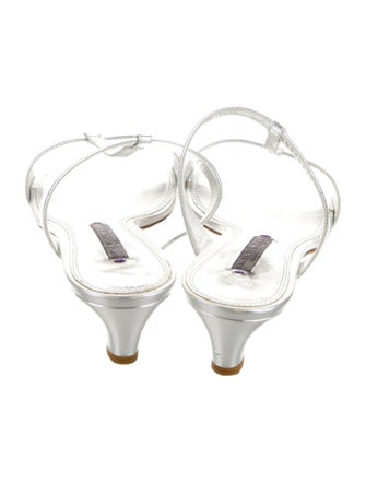 Ralph Lauren Collection Leather T-Strap Sandals