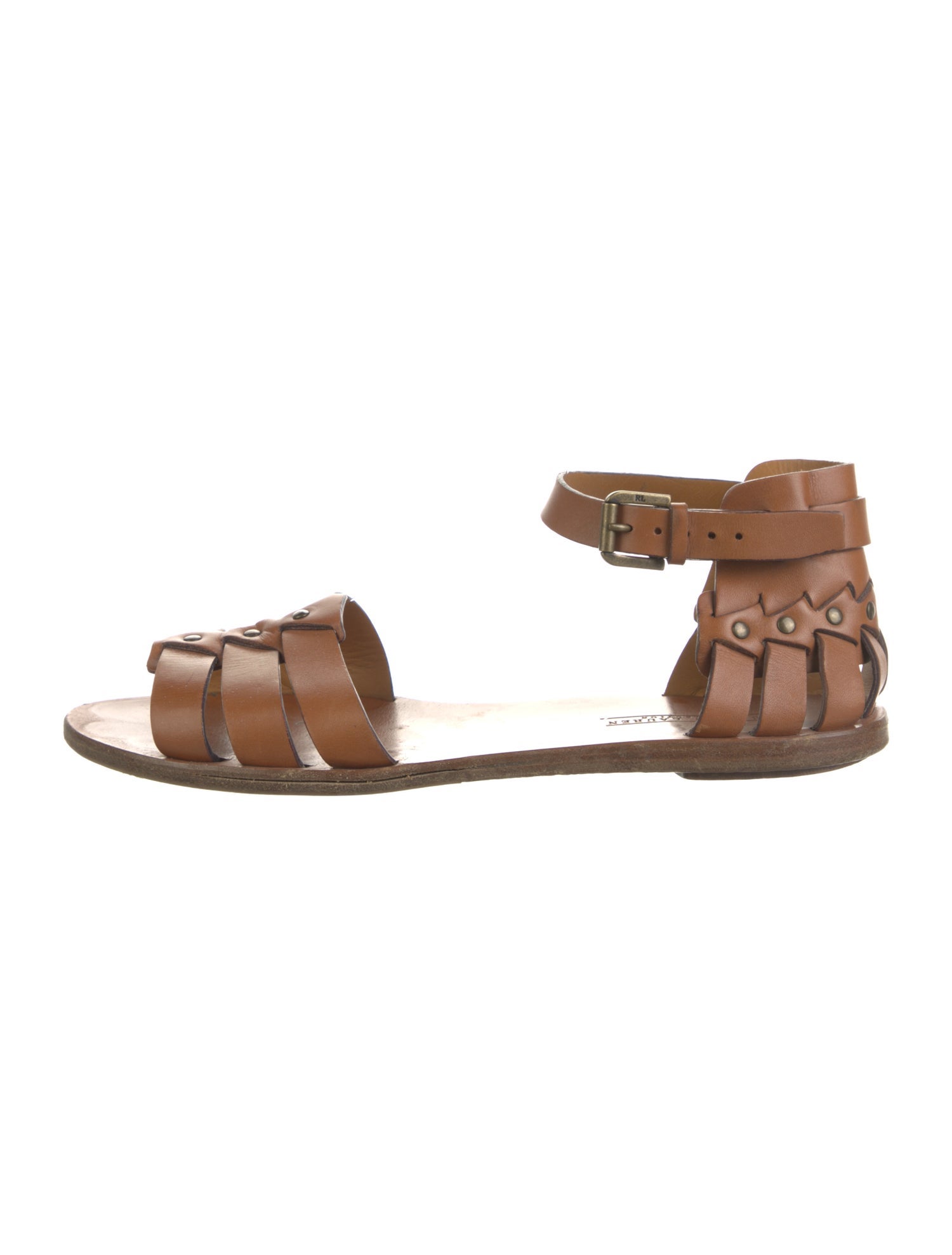 Ralph Lauren Collection Leather Studded Accents Gladiator Sandals