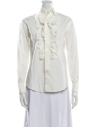 Ralph Lauren Collection Long Sleeve Button-Up Top
