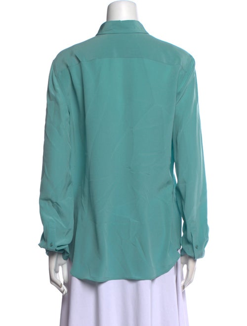 Ralph Lauren Collection Silk Long Sleeve Button-Up Top