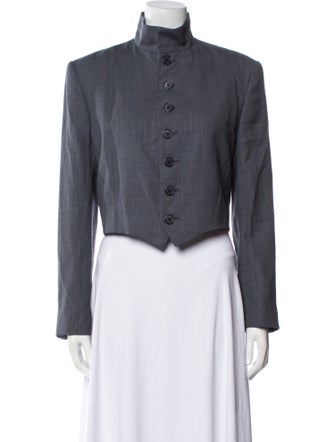 Ralph Lauren Collection Wool Striped Evening Jacket