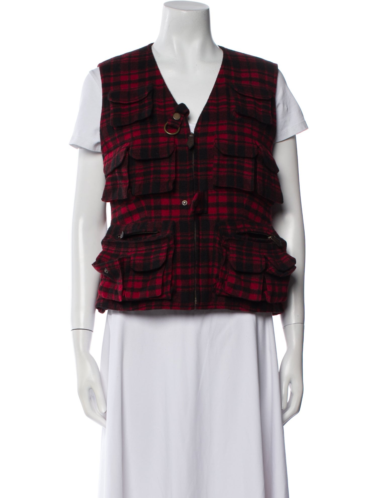 Ralph Lauren Collection Cashmere Plaid Print Vest