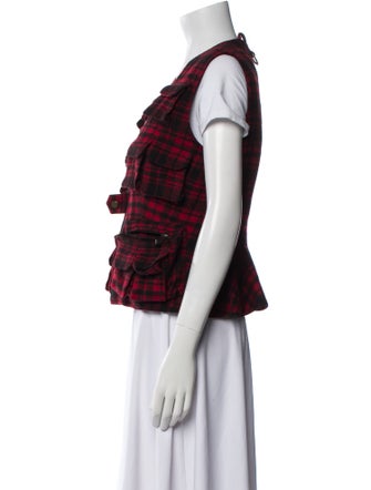Ralph Lauren Collection Cashmere Plaid Print Vest