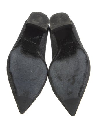 Ralph Lauren Collection Denim Leather Trim Embellishment Flats