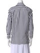 Ralph Lauren Collection Striped Three-Quarter Sleeve Button-Up Top