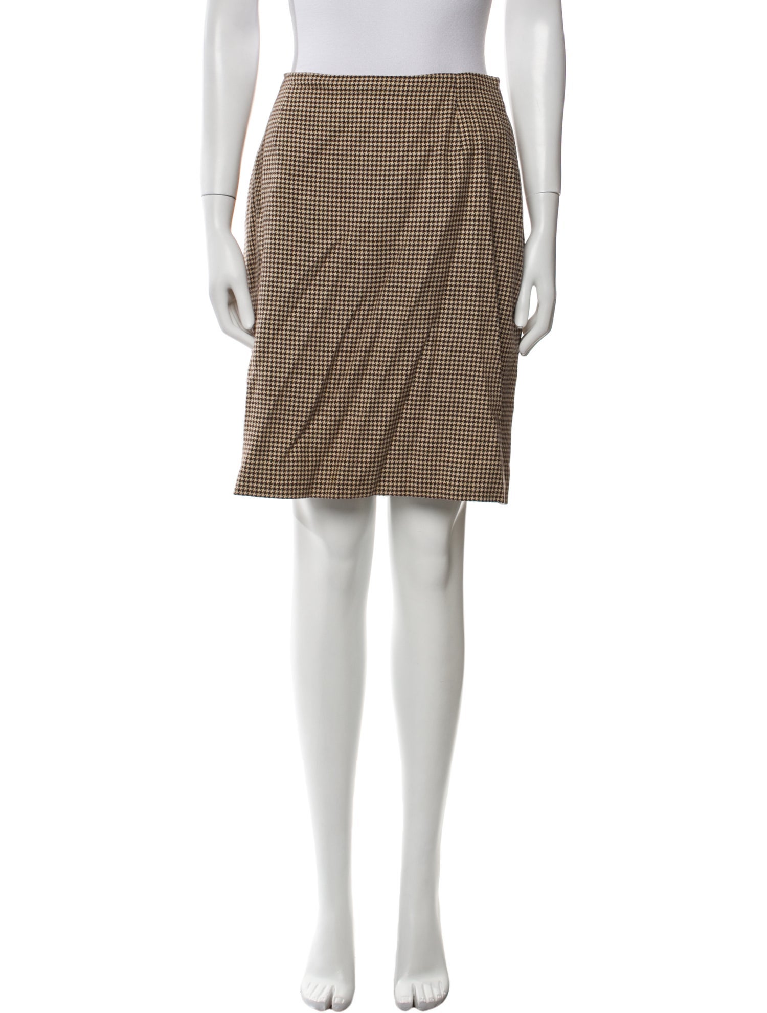 Ralph Lauren Collection Houndstooth Print Knee-Length Skirt