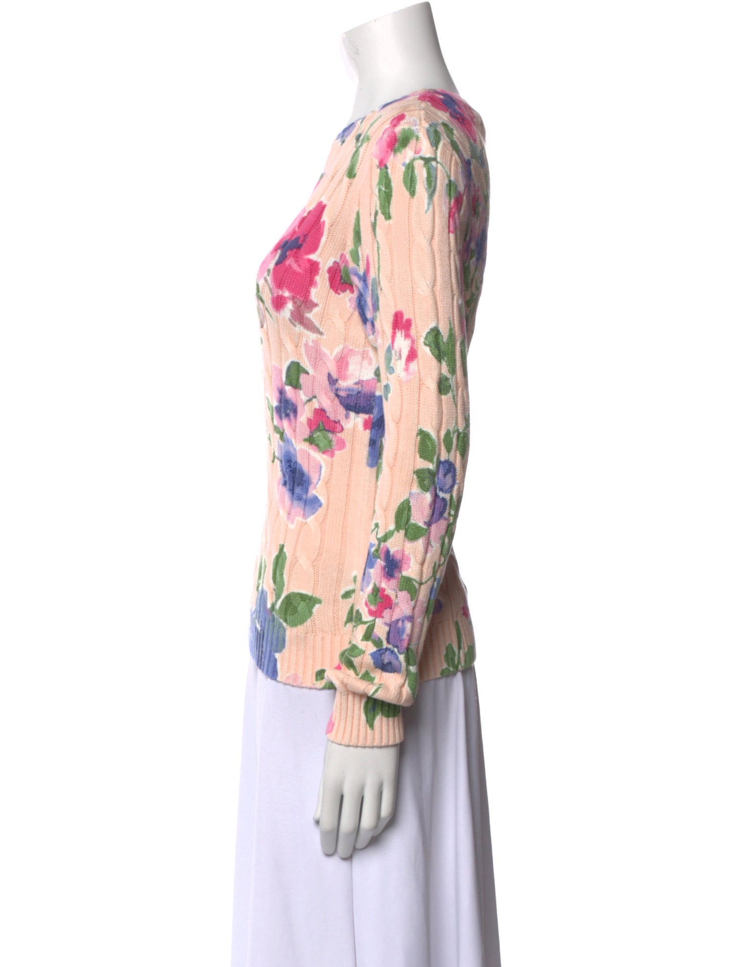 Ralph Lauren Collection Floral Print Crew Neck Sweater w/ Tags