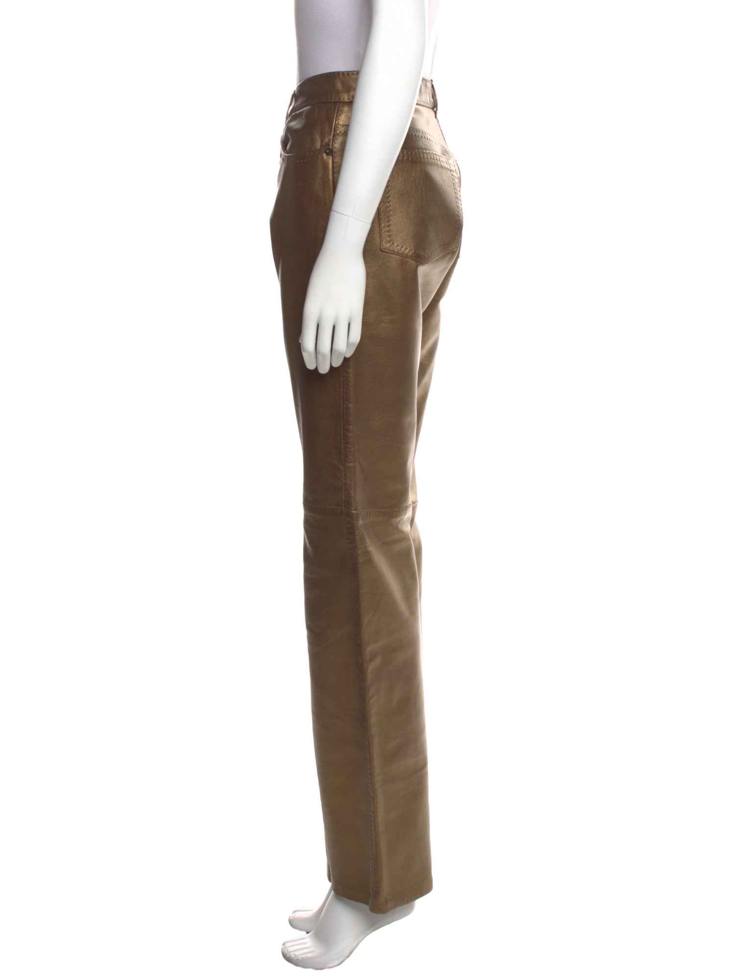 Ralph Lauren Collection Leather Wide Leg Pants
