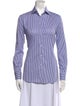 Ralph Lauren Collection Striped Long Sleeve Button-Up Top