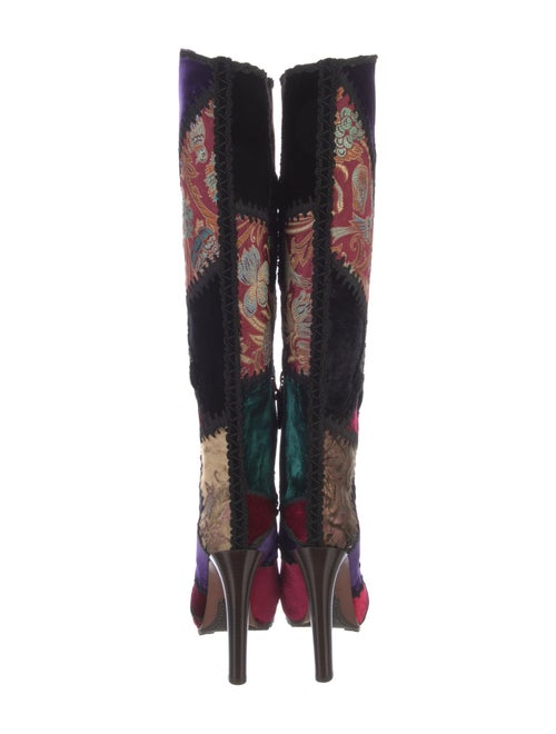 Ralph Lauren Purple Label Velvet Floral Print Boots