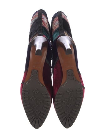 Ralph Lauren Purple Label Velvet Floral Print Boots