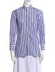 Ralph Lauren Collection Striped Long Sleeve Button-Up Top