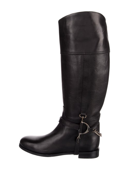 Ralph Lauren Collection Leather Chain-Link Accents Riding Boots