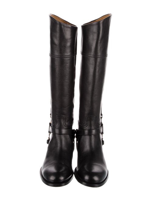 Ralph Lauren Collection Leather Chain-Link Accents Riding Boots