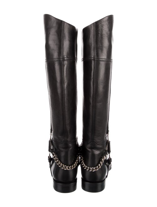 Ralph Lauren Collection Leather Chain-Link Accents Riding Boots