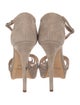 Ralph Lauren Collection Suede Cutout Accent T-Strap Sandals