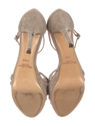 Ralph Lauren Collection Suede Cutout Accent T-Strap Sandals