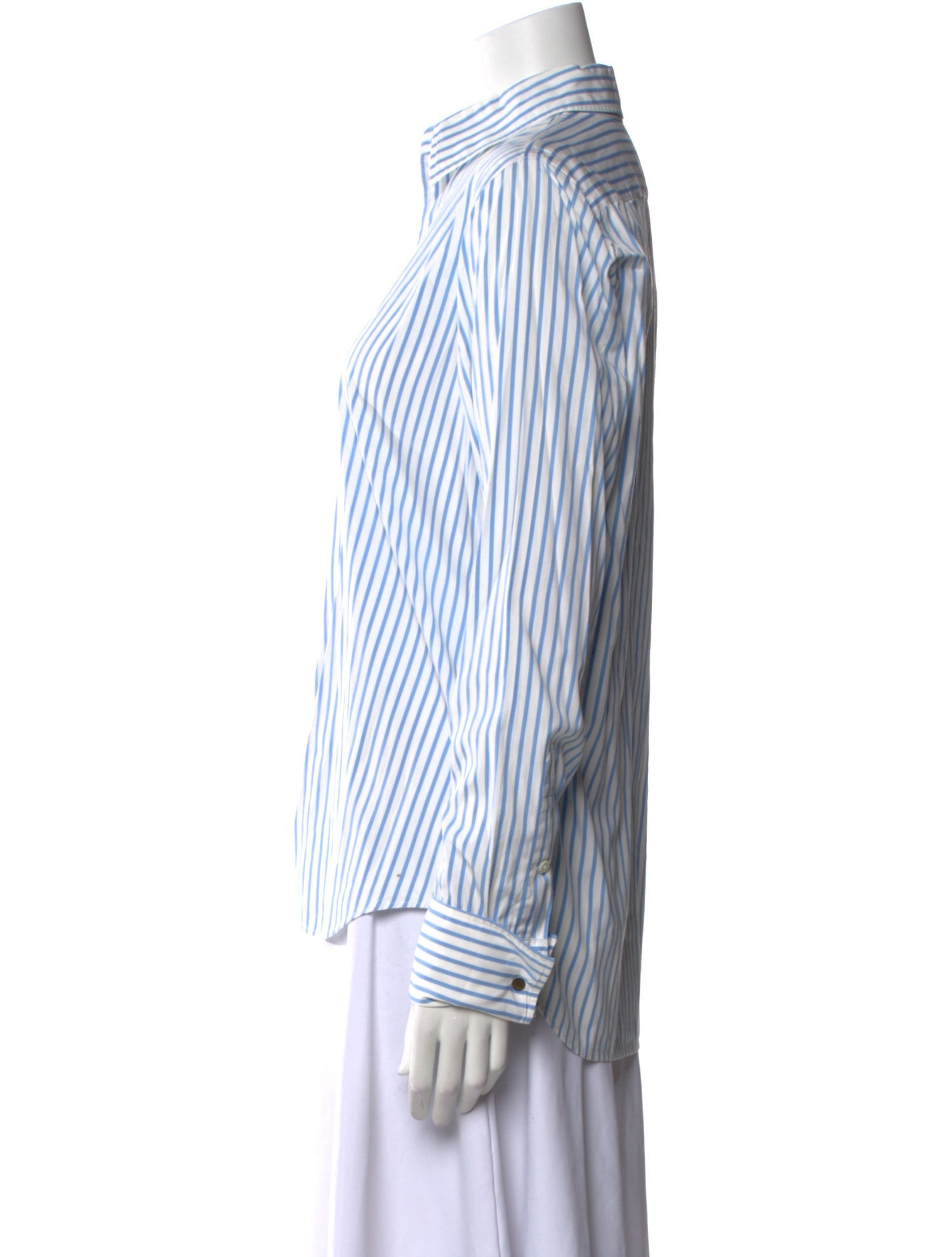Ralph Lauren Collection Striped Long Sleeve Button-Up Top