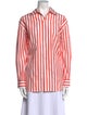 Ralph Lauren Collection Striped Long Sleeve Button-Up Top
