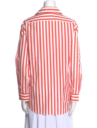 Ralph Lauren Collection Striped Long Sleeve Button-Up Top