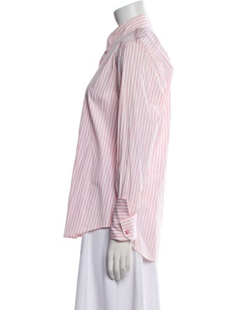 Ralph Lauren Collection Striped Long Sleeve Button-Up Top