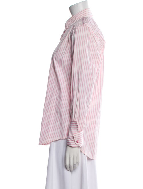 Ralph Lauren Collection Striped Long Sleeve Button-Up Top
