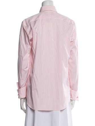 Ralph Lauren Collection Striped Long Sleeve Button-Up Top