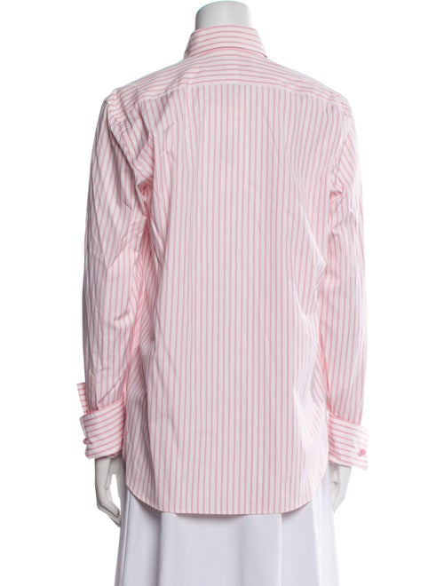 Ralph Lauren Collection Striped Long Sleeve Button-Up Top