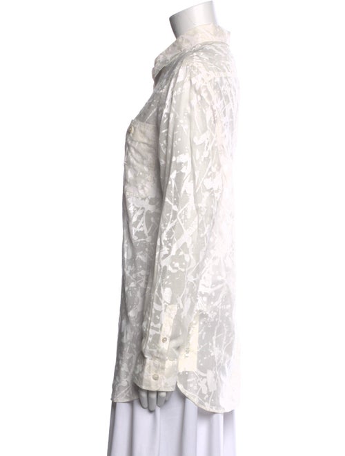 Ralph Lauren Collection Printed Long Sleeve Button-Up Top