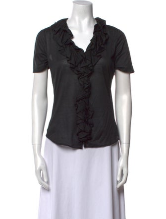 Ralph Lauren Collection V-Neck Short Sleeve Top