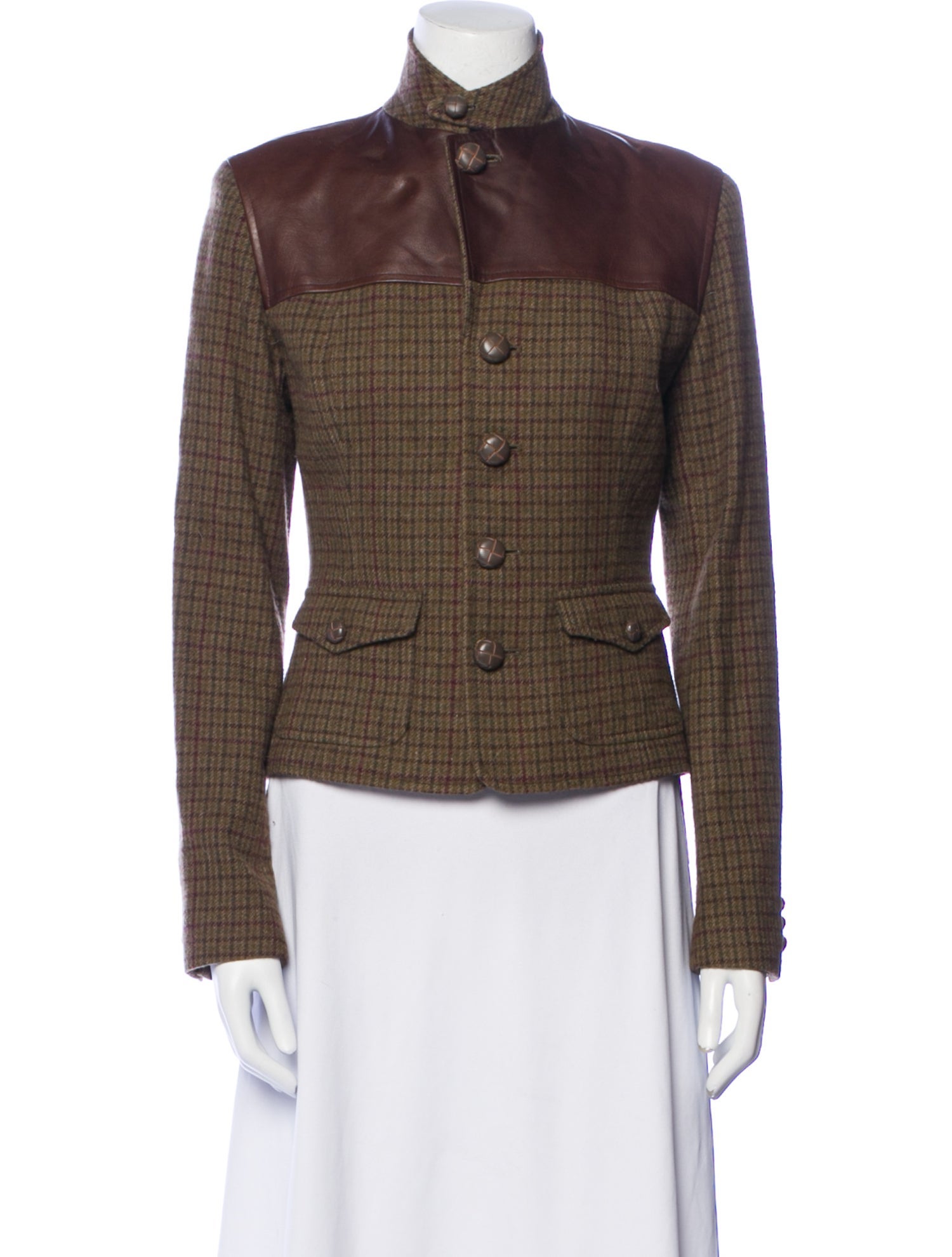 Ralph Lauren Collection Cashmere Plaid Print Jacket