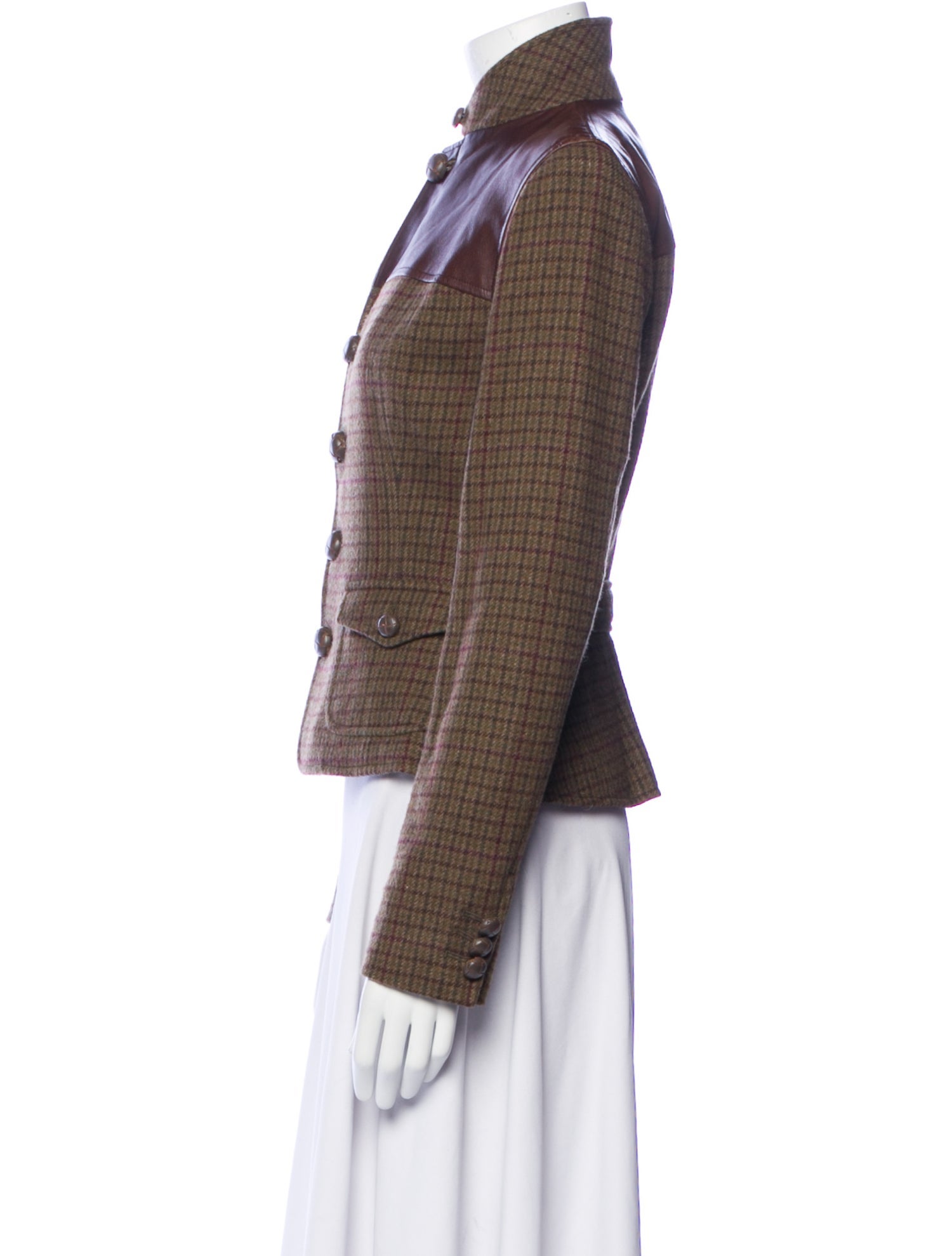 Ralph Lauren Collection Cashmere Plaid Print Jacket